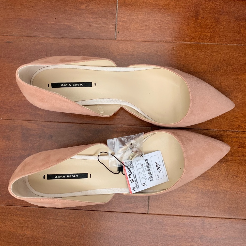 Pink Suede Zara Kitten Heels (Brand New w/ Tags)